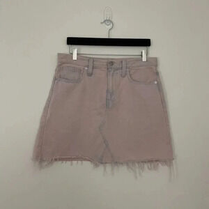 Madewell Rigid Denim A-Line Mini Skirt in Overdyed Pink Size 29